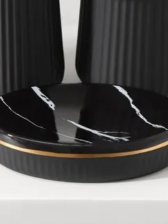 Набор аксессуаров для ванной комнаты SAVANNA Grace, 3 предмета (дозатор для мыла 290 мл, стакан, мыльница), цвет чёрный мрамор