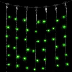 Светодиодный занавес 2*1 м., 200 зеленых LED ламп, черный провод ПВХ, LTC (PCL202-11-2G)