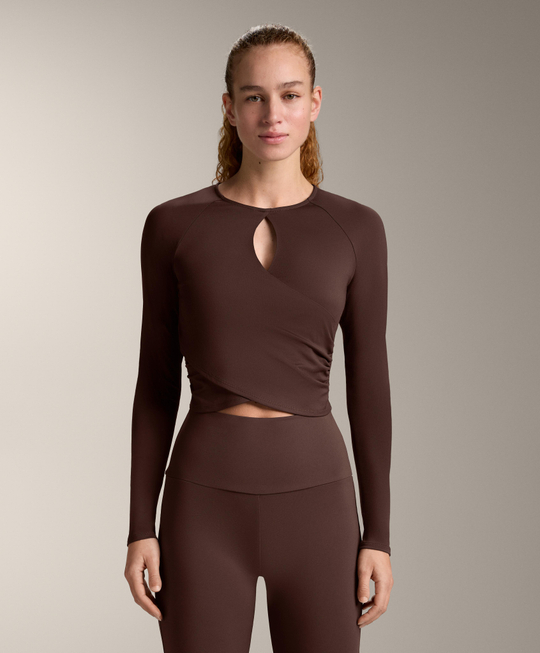 Oysho Лонгслив Comfortlux, коричневый