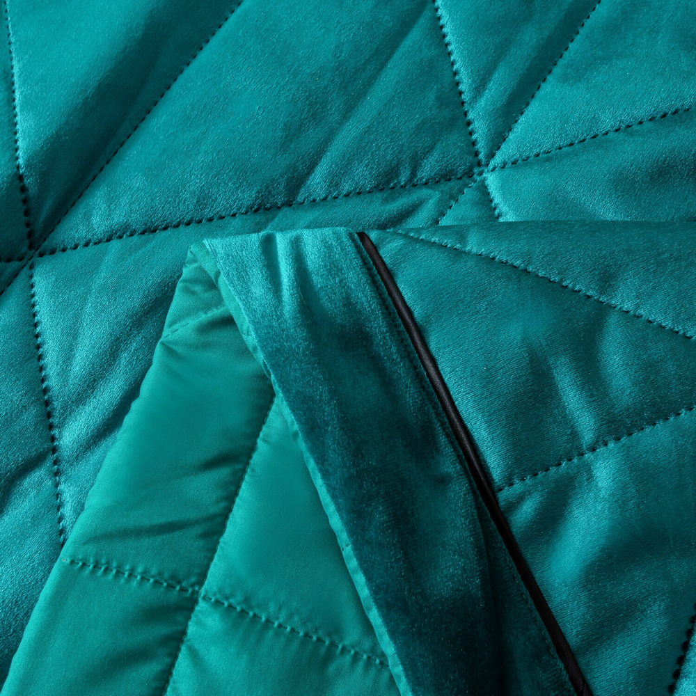 Велюровое покрывало в клетку OVL045, размер 240*260, наволочки 50-70 2 шт