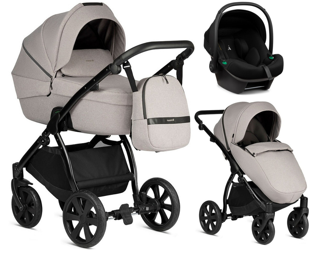 Детская коляска Noordi Luno All Trails 3 в 1 с автокреслом Terra Black 1012611 Moon Rock