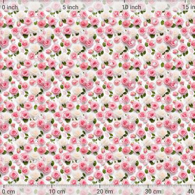 Розовые и белые розы на белом фоне. Вид сверху. 13 by Lunnica 1200 DPI