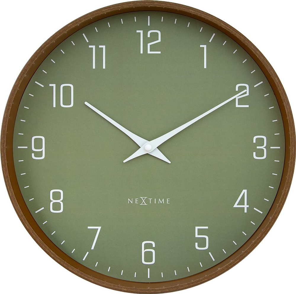 Настенные часы NeXtime Lyra, дерево, 30 см, оранжевые