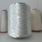 FARFALLA; вискоза, п/а, пайетки овальные прозрачные; 200м/100гр; цвет: нить белая, пайетки прозрачные; есть готовые моточки 100гр