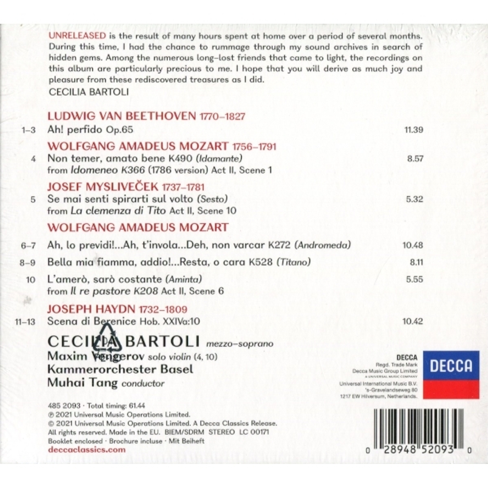 Cecilia Bartoli / Unreleased (CD)