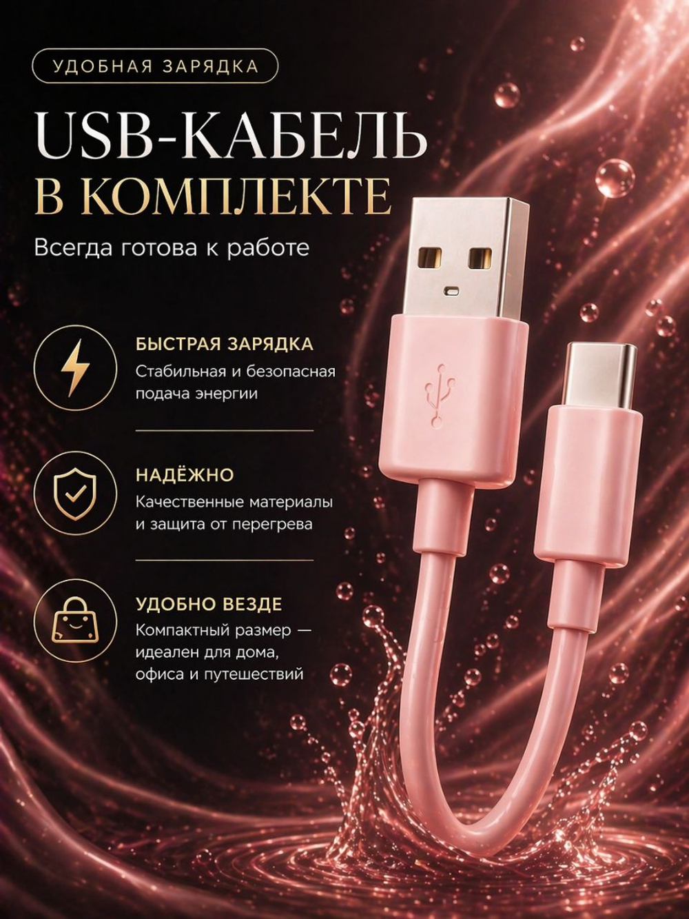 МИР ПЕПТИДОВ звуковая щетка IPX 7 щетина средняя розовая