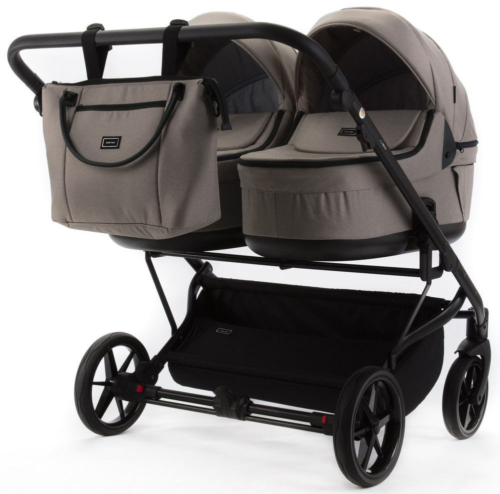Детская коляска для двойни Adamex Leo Duo 3 в 1 TK72 (БЕЖЕВЫЙ)
