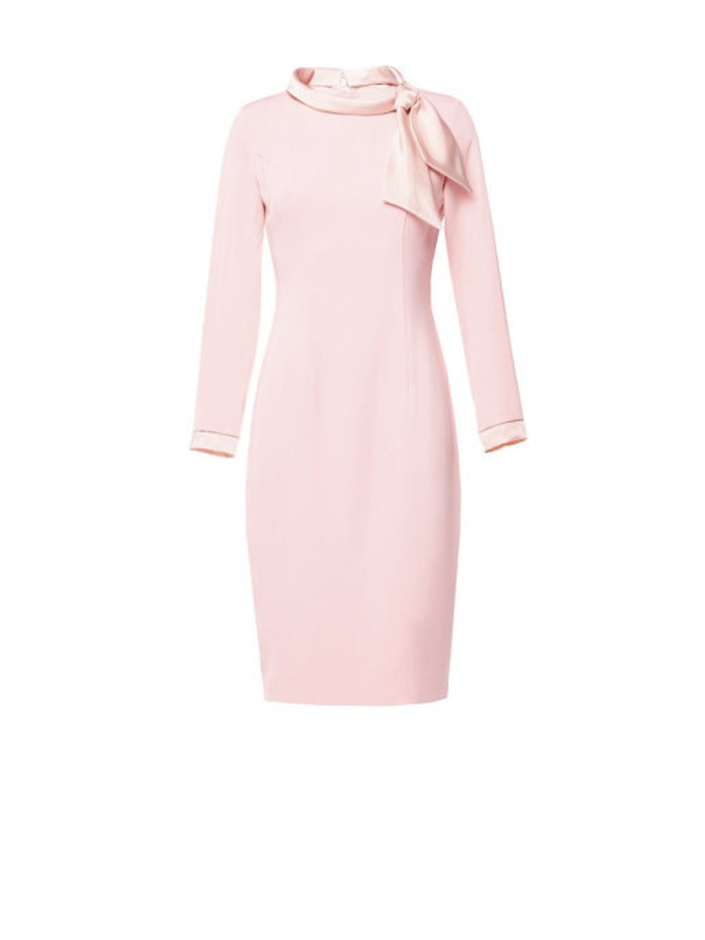 Платье с воротником стойка розовое 13-02-19FW