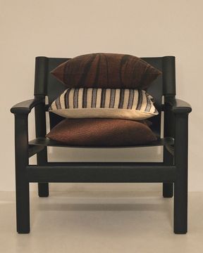 Чехол для подушки Frilo из коричневого хлопково-льняного жаккарда 50 x 50 см