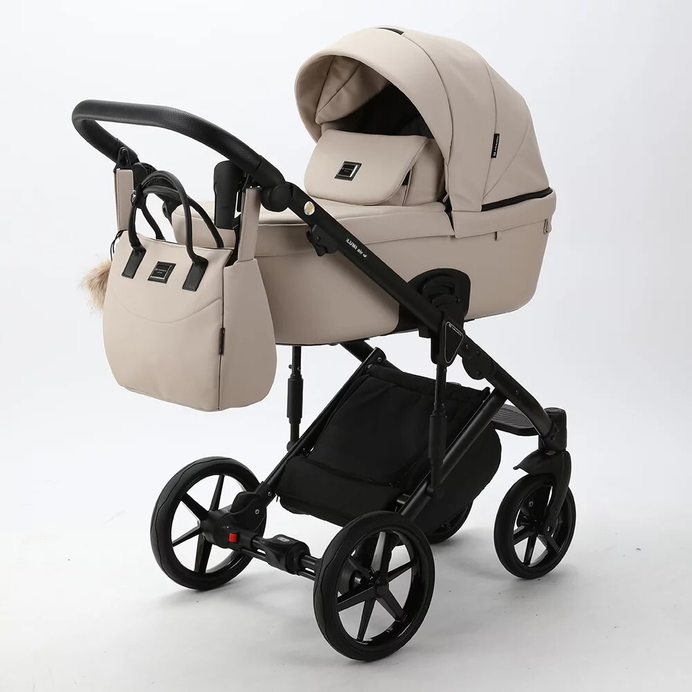 Детская коляска Adamex Lumi Air Deluxe 2 в 1 L-SA07 (СВЕТЛО-БЕЖЕВАЯ КОЖА)