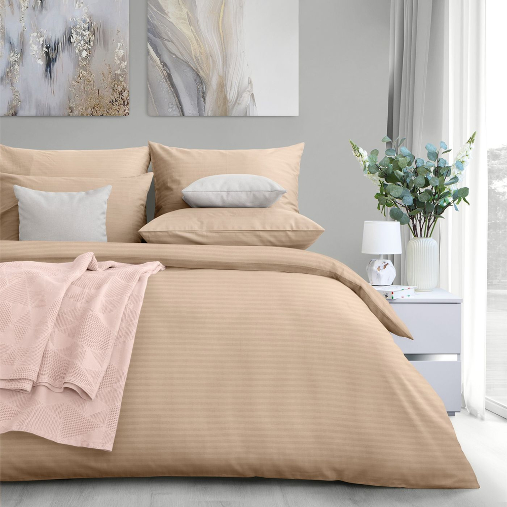 Комплект постельного белья Verossa Stripe Bronze 1,5СП с наволочками 70х70