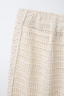 ZARA БРЮКИ ТОНКОЙ ВЯЗКИ, ЭКРЮ