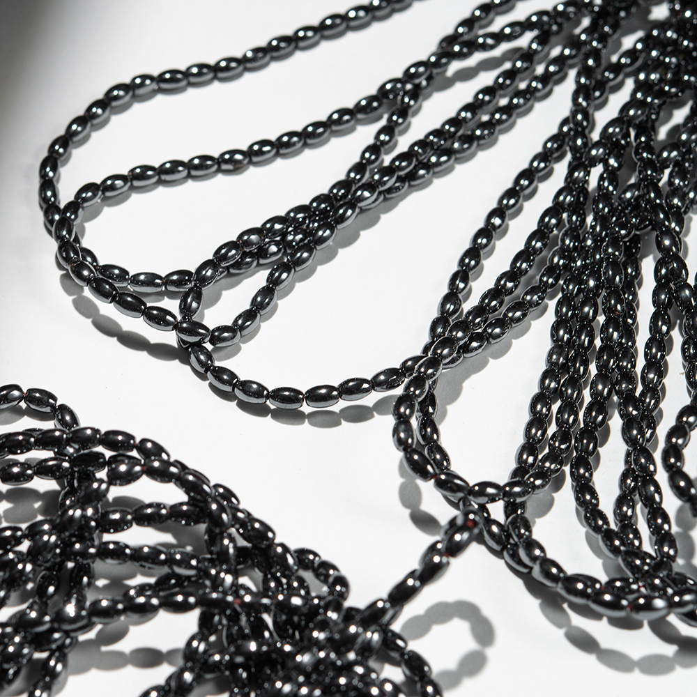 Гематин (гематит), рис 5*3,5мм, оттенок "Gun Metal"