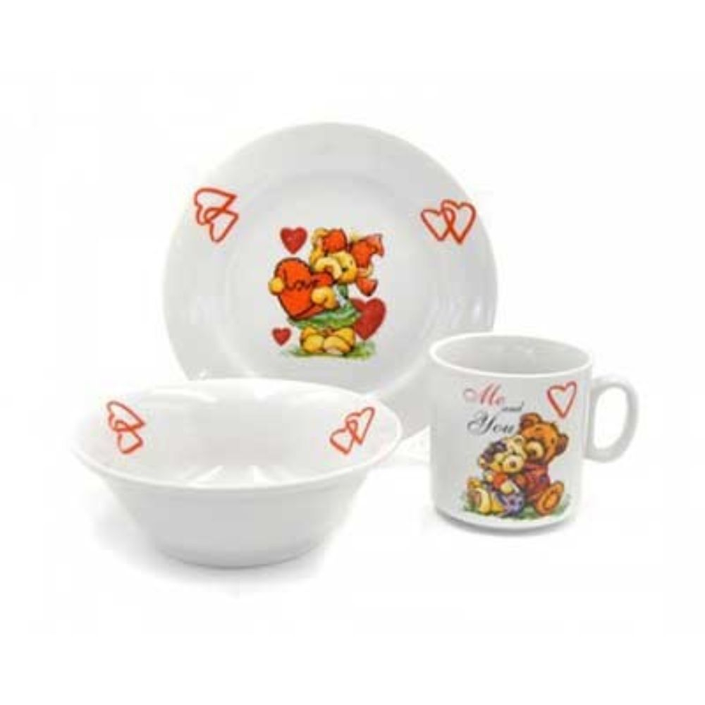 Набор детской посуды керам, 3 шт, Мишки, круж 200мл, тар 170мл, сал 360мл, Добруш, 9С2276Ф34