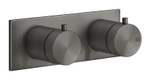 Термостат Gessi316, на 2 выхода, с переключателем, внешняя часть, цвет Black Metal Brushed PVD