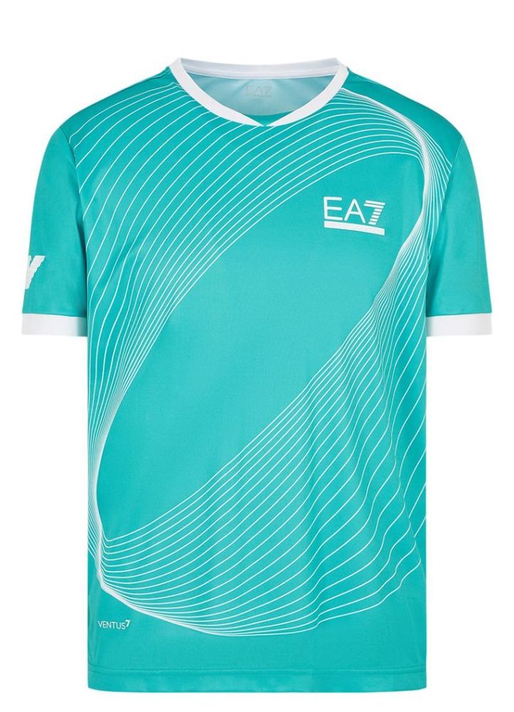 Мужская теннисная футболка EA7 Man Jersey T-Shirt - spectra green