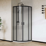 Душевой уголок Сити (City) Vincea VSQ-5CT900CLB, 900*900, черный матовый, стекло прозрачное