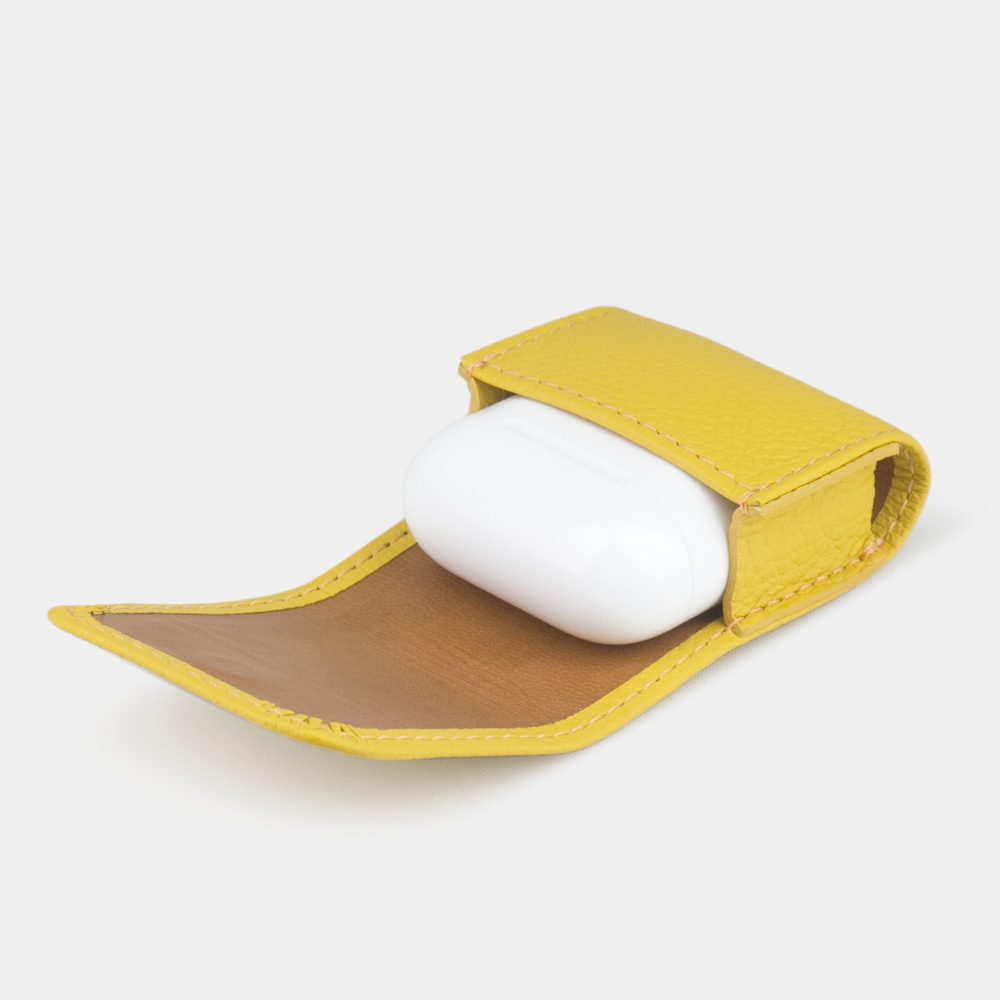 Чехол для наушников Petit из кожи теленка, желтого цвета