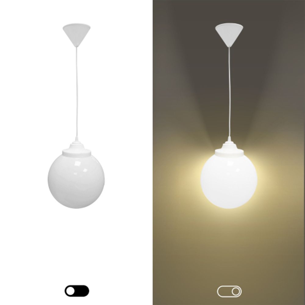 Cветильник потолочный ЭРА НСБ 01-60-251 шар опаловый подвесной на шнуре IP40 Е27 max 60 Вт d250mm | Подвесные светильники