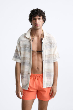 ZARA БАЗОВЫЕ ПЛАВКИ КЛАССИЧЕСКОГО КРОЯ, ОГНЕННО-КОРАЛЛОВЫЙ