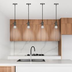 DLC-V-S24K-E27 TS-1M-BL PEARL BLACK Патрон декоративный. серия Vintage. с проводом 1м и креплением. Выключатель поворотный. Материал алюминий. Цвет черный жемчуг. ТМ Uniel.