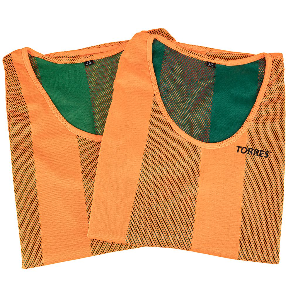 Манишка TORRES двухсторонняя, TR11045O/G, р.Sr, тренировочная, полиэстер, оранж-зеленая