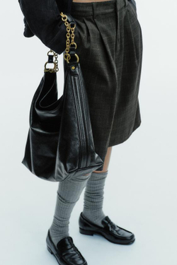 ZARA БОЛЬШАЯ СУМКА-МЕШОК, ЧЕРНЫЙ