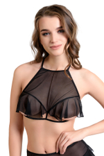 Эротический бралетт Erolanta Karen с открытой грудью черный 46-48