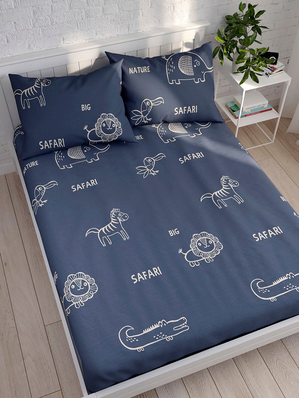 Простынь Сказка "SAFARI" 200х215 см, перкаль