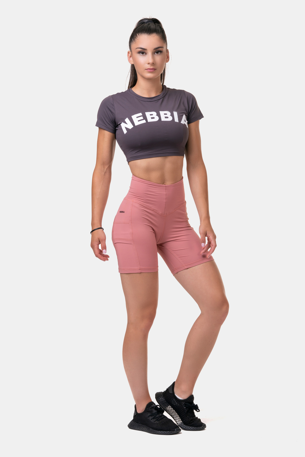 Топ женский Short Sleeve Sporty Crop Top 584 Каштановый