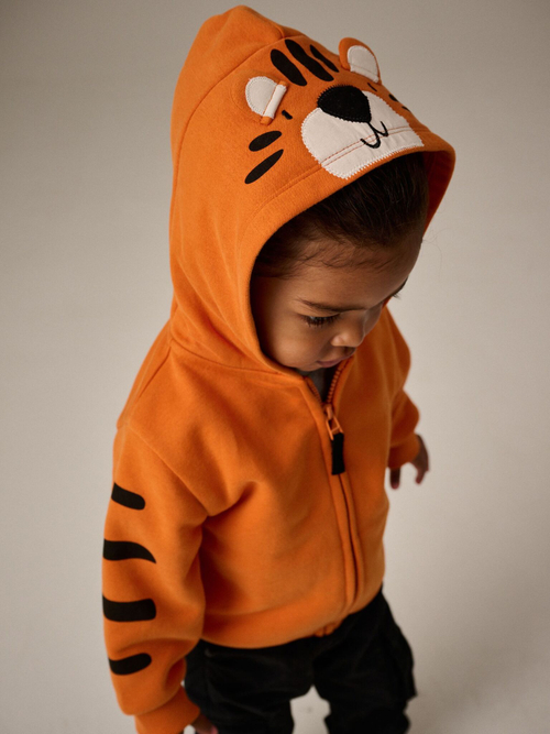 Толстовка с капюшоном на молнии для мальчика Next B42-312, Оранжевый