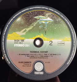 Винтажная виниловая пластинка LP Black Sabbath Technical Ecstasy (Germany 1976) Dirty Women