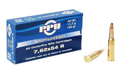 Патрон 7,62х54R PPU SP BT 11,70 г/180 gr, коробка 20 шт.