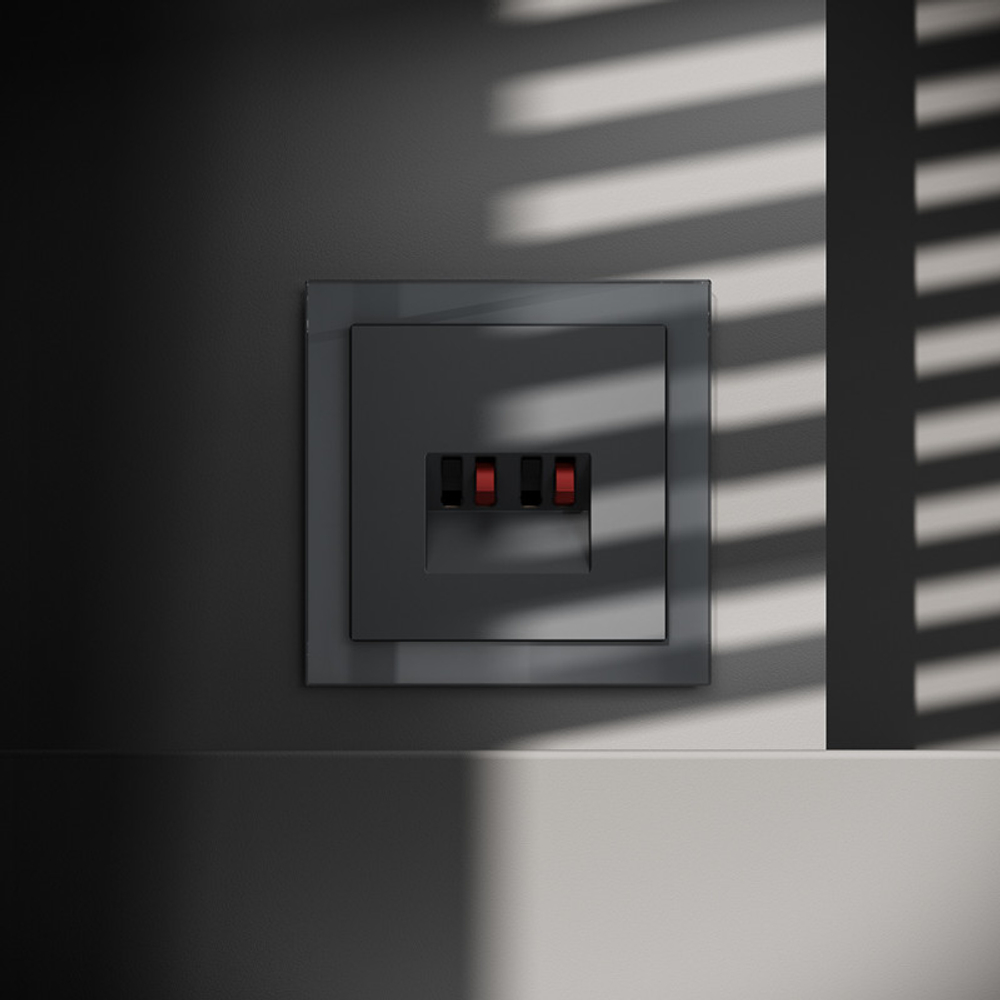 Розетка акустическая встраиваемая VOLTUM S70 4-местная, (графит)