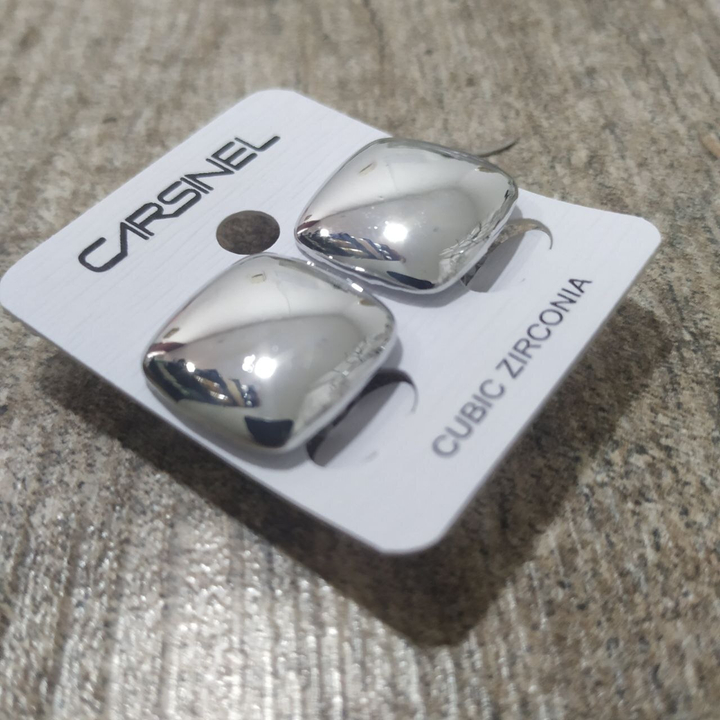 Клипсы Пластина квадрат 18 мм металл серебристый