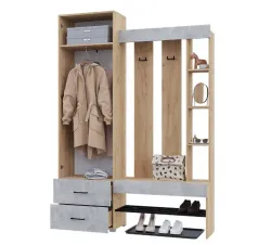 Прихожая Домино (дуб крафт золотой/бетон), Горизонт