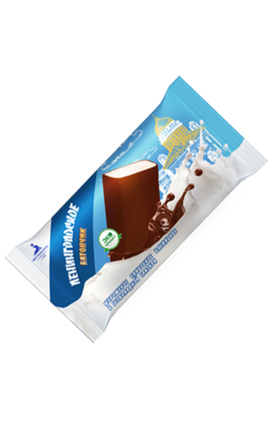 Мороженое Ленинградское батончик сливочный в шоколадной глазури, Петрохолод, 80г