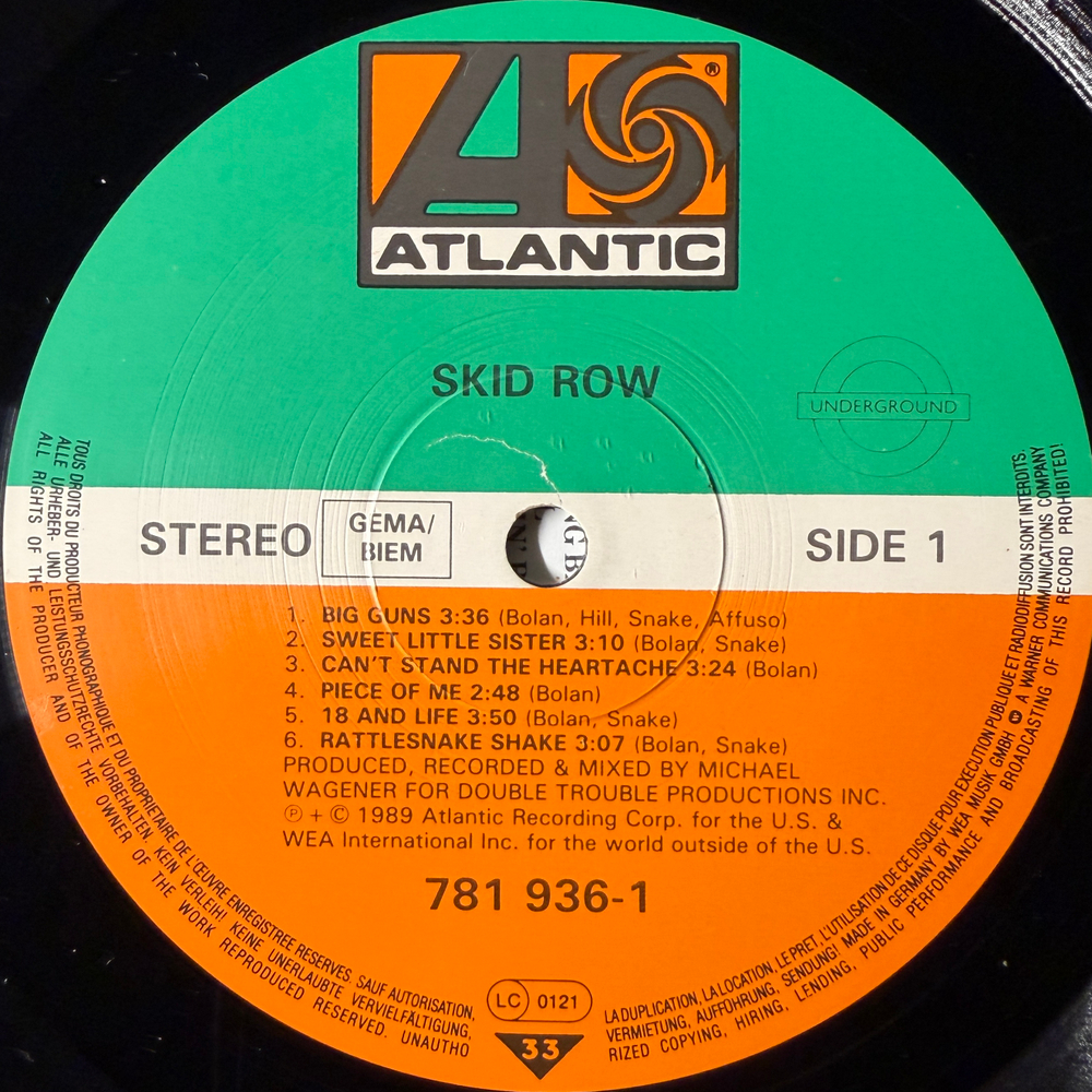 Skid Row ‎– Skid Row 9 (Германия 1989г.)