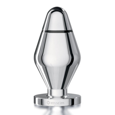 Анальная втулка для электростимуляции John - 10,5 см. (Цвет: серебро)