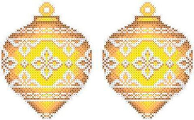 Г-495 Новогодняя игрушка. Желтая капля с узором