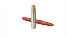 Перьевая ручка Parker 51 Premium Red GT, перо:M/F чернила:Black,Blue, в подарочной упаковке.