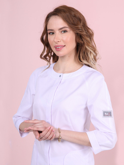 Белая блуза медицинская Бл-357к3/4
