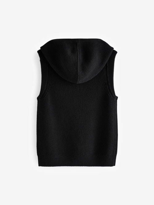 Жилет вязаный на молнии для мальчика Next K84-095, Черный