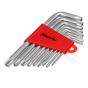 Набор ключей имбусовых Torx , 9 шт, T10-T50, CrV, коротких, с сатинированным покрытием Matrix 12305