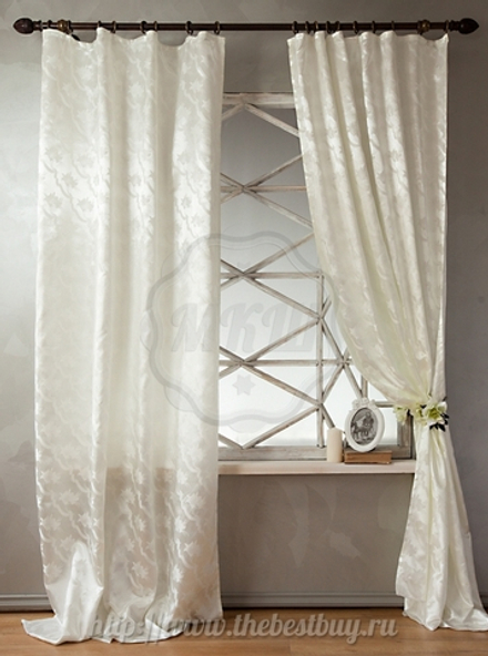 Шторы для гостиной: Корса (арт. BL01-101-02)  - (140х270)х2 см.  - (Возможна высота 250 см.) - белый