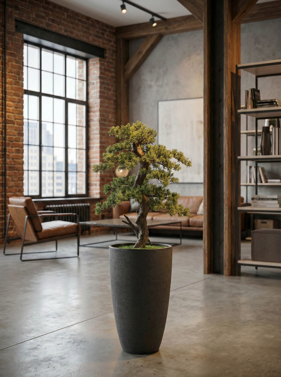 Бонсай искусственный большой 110см в высоком кашпо