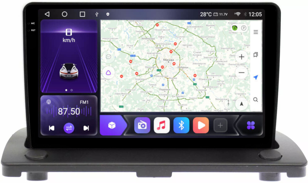 Магнитола для Volvo XC90 2006-2014 - Carmedia OL-9136 QLed+2K, Android 12, TS10,  CarPlay, 4G SIM-слот