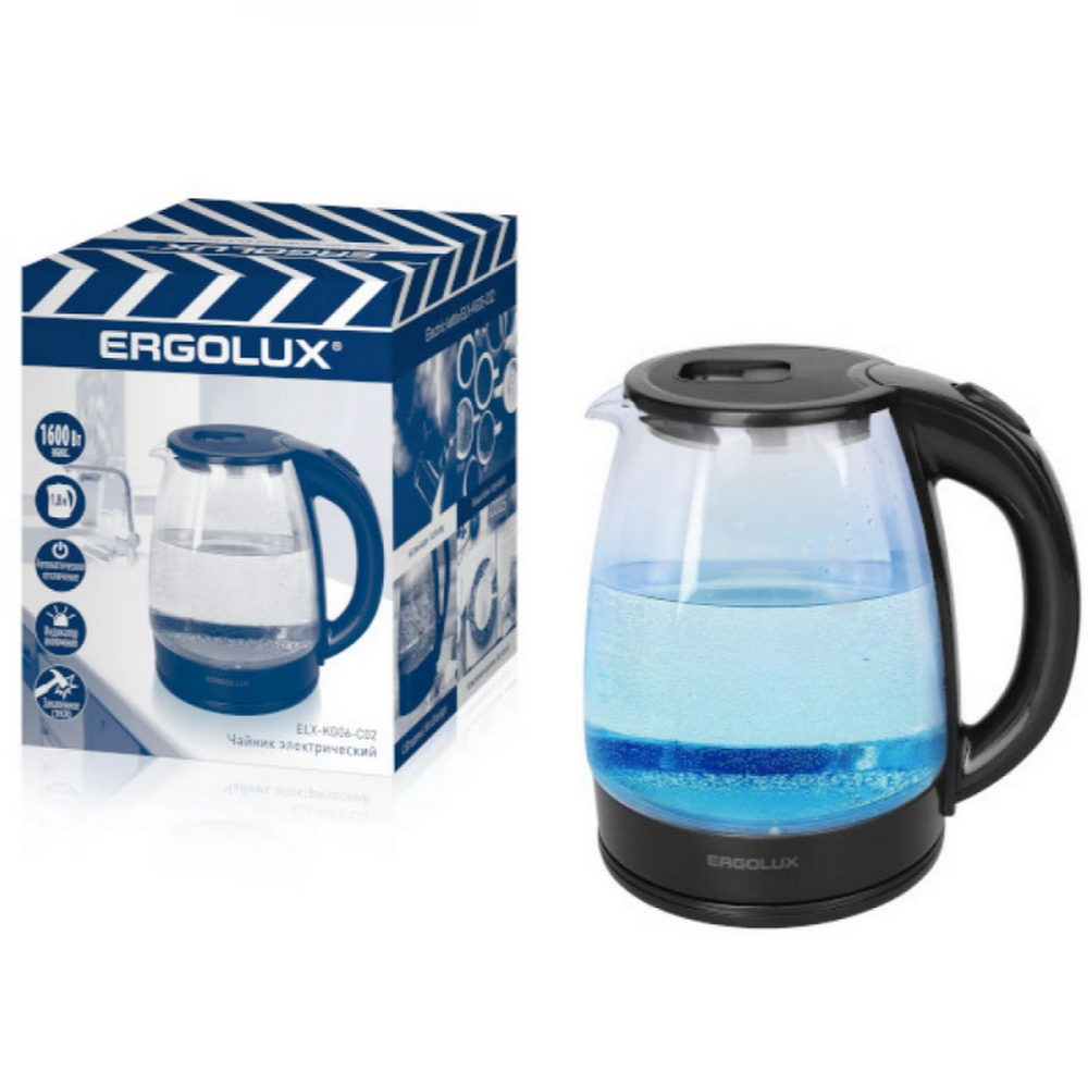 Чайник электрический ERGOLUX ELX-KG05-C02 стеклянный