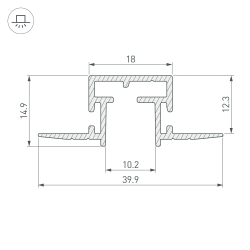 Профиль-держатель TEK-PIK-1010-2000 (Arlight, Алюминий) 029090