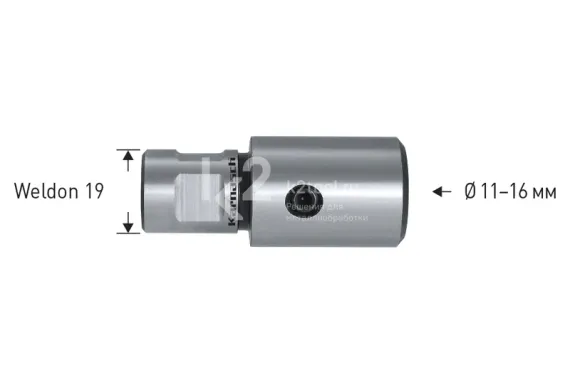 Адаптер для метчиков Karnasch Ø3,5 мм, М3, Weldon 19, арт. 20.1800-002